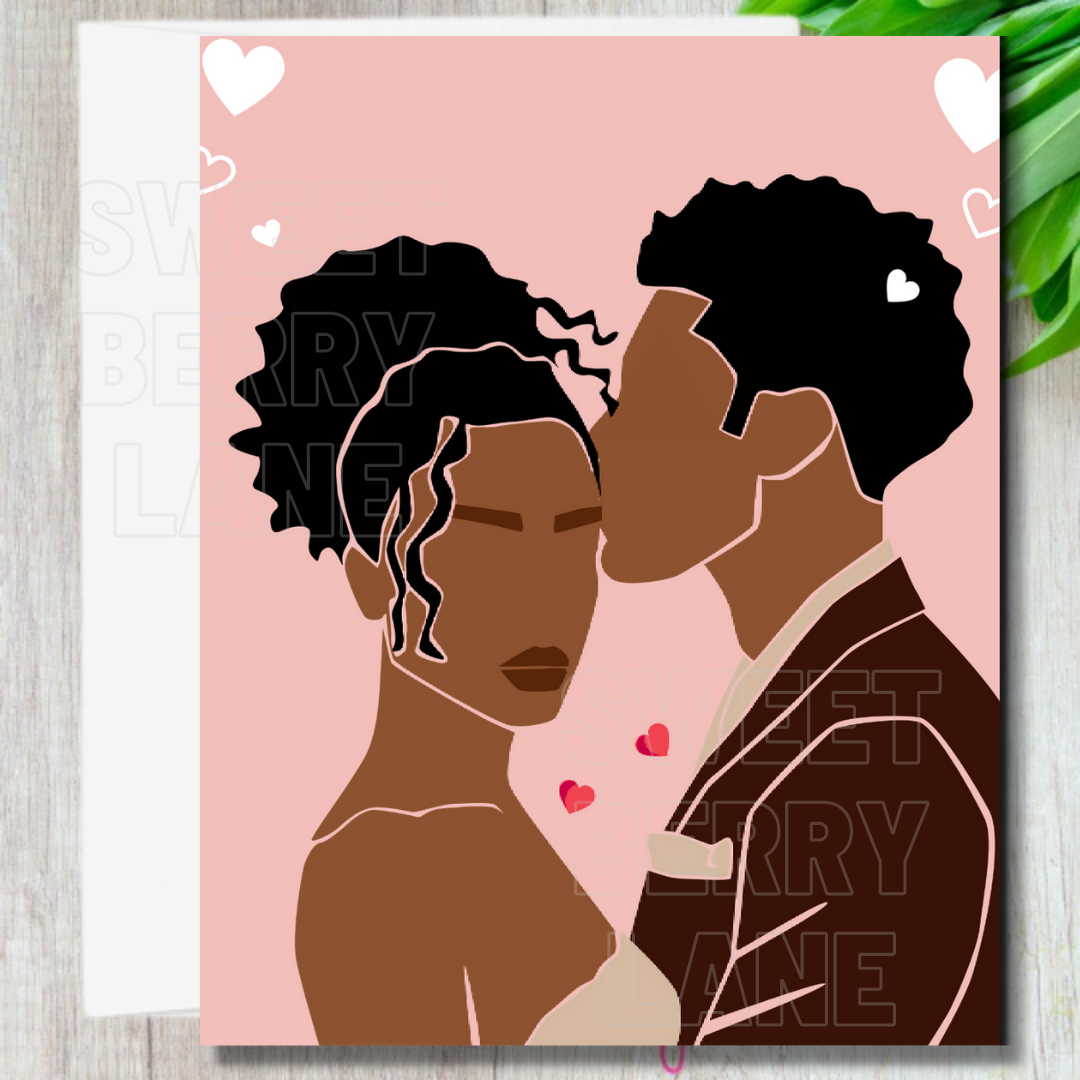 Abstract African American Valentines Day / Anniversary Card
