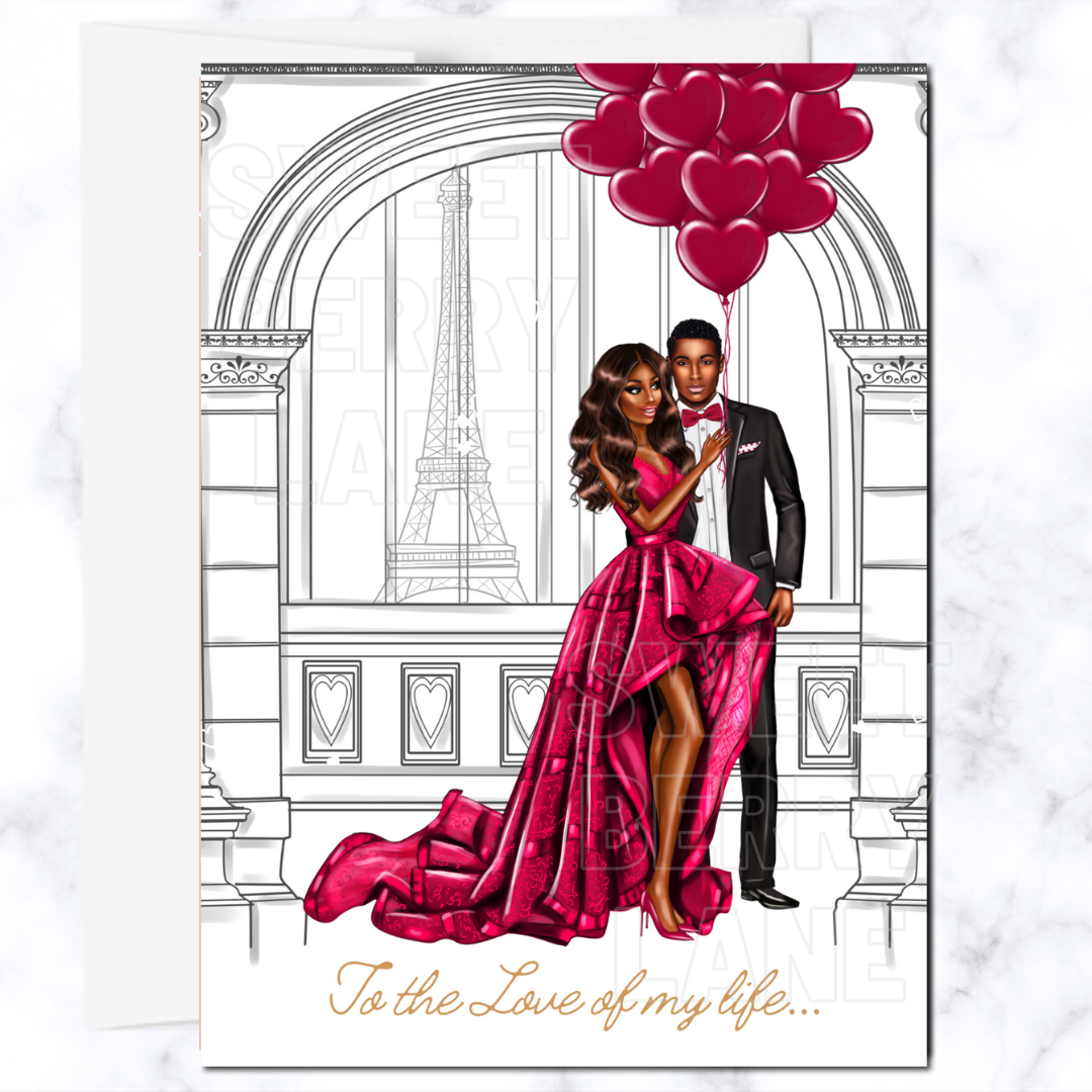 Black Love Valentines Day Card Collection African American couple celebrating their love on Valentine's Day