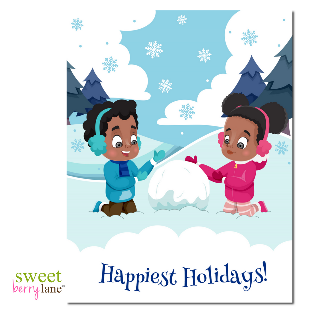 Happiest Holiday  African American Christmas Card - SweetBerryLane