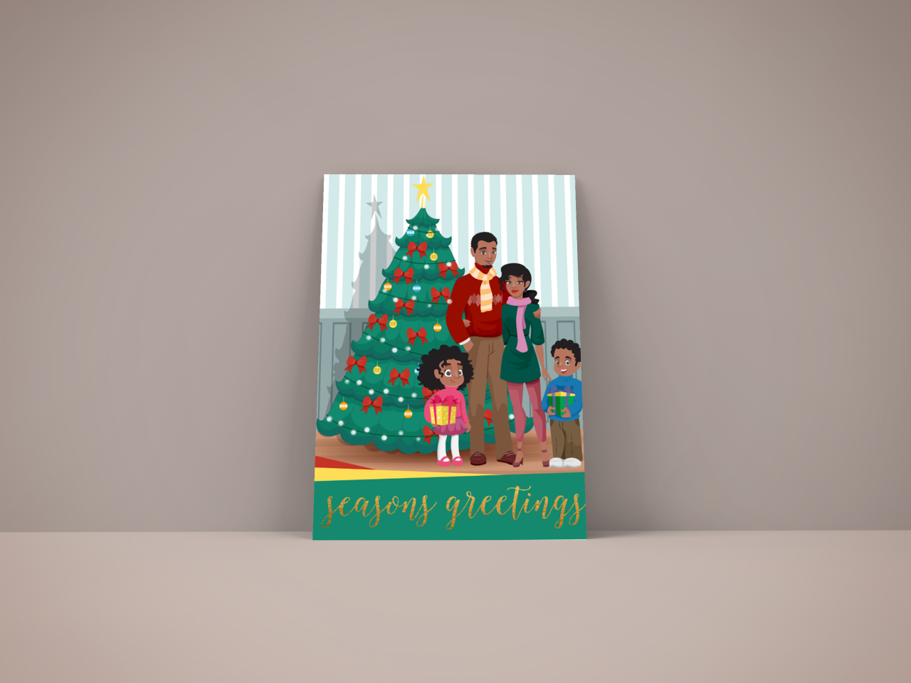 Family African American Christmas Card - SweetBerryLane