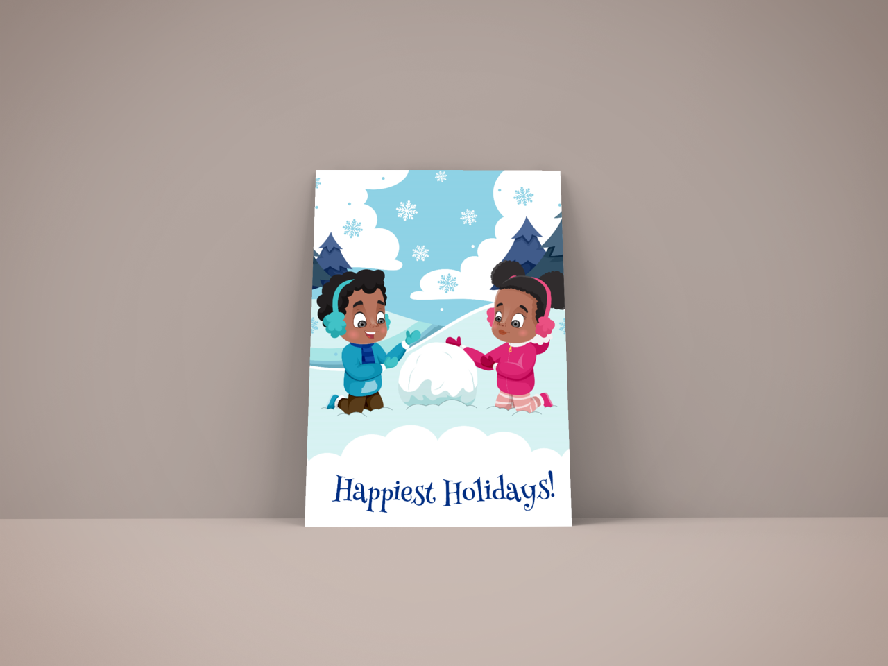 Happiest Holiday  African American Christmas Card - SweetBerryLane