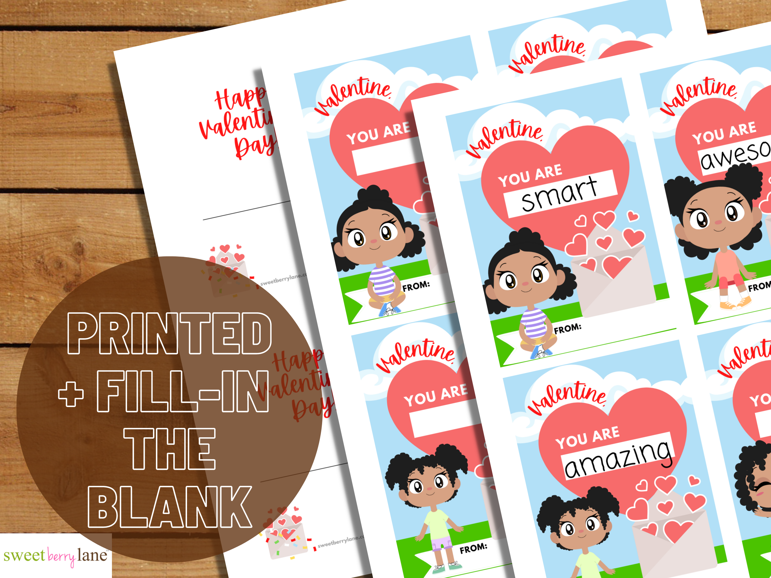 Positive Affirmations for black girls - School Valentines Day Cards