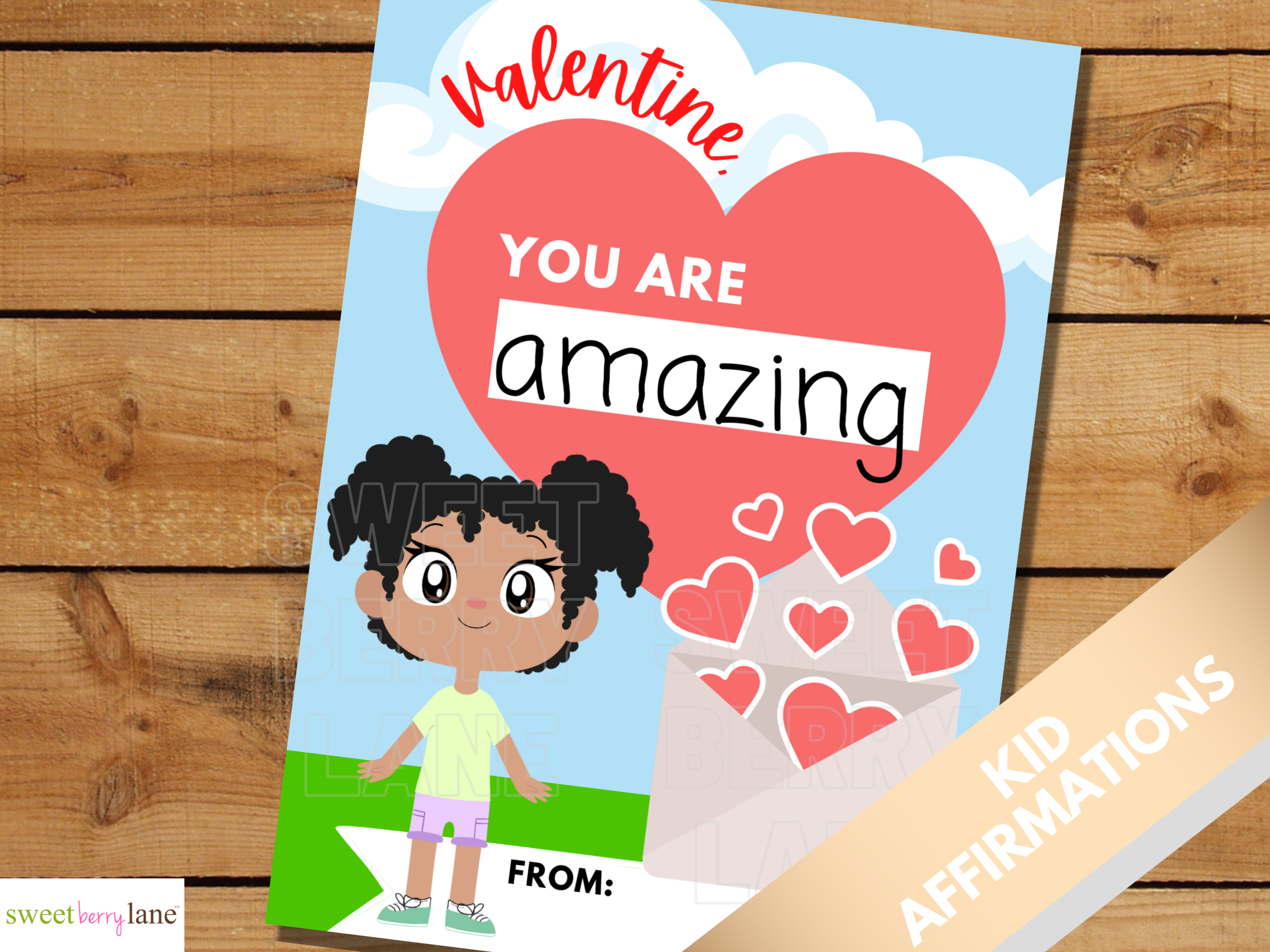 You are amazing Positive Affirmations Valentines Day Cards for black girls