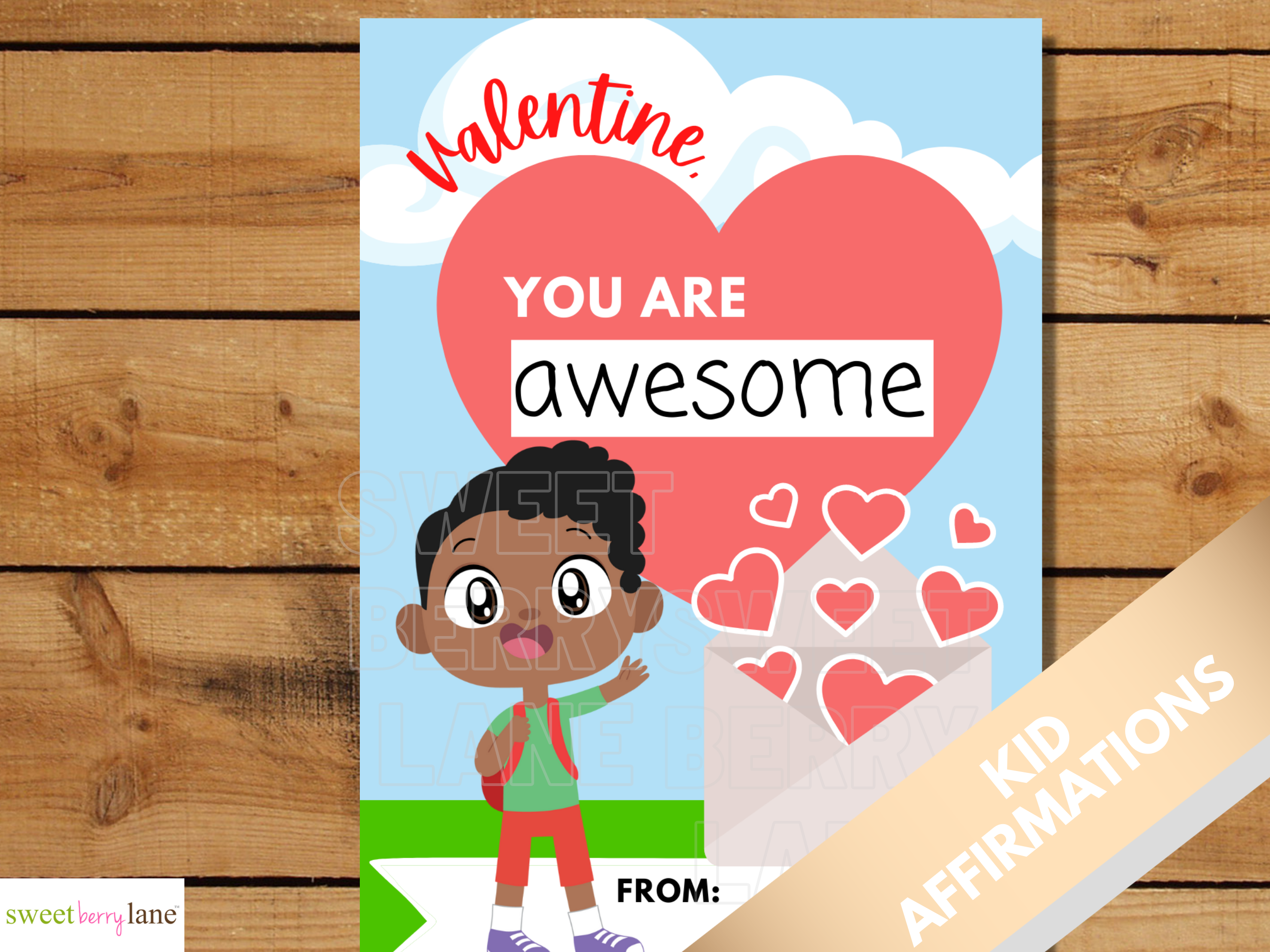 School Valentine Positive Affirmations for black boys