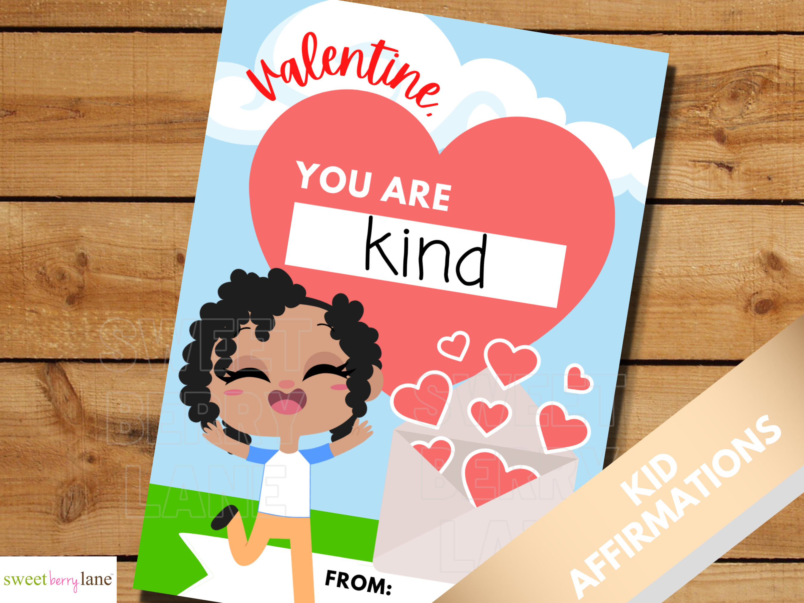 You are Kind Positive Affirmations Valentines Day Cards for black girls